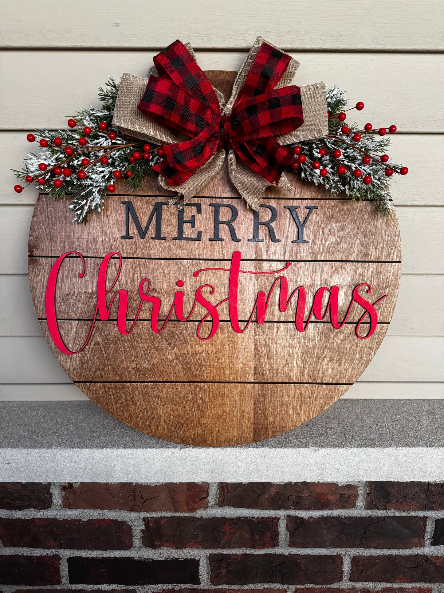 Merry Christmas Shiplap Door Hanger