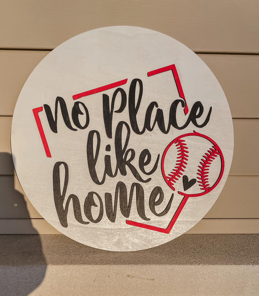 No Place Like Home Baseball Door Hanger